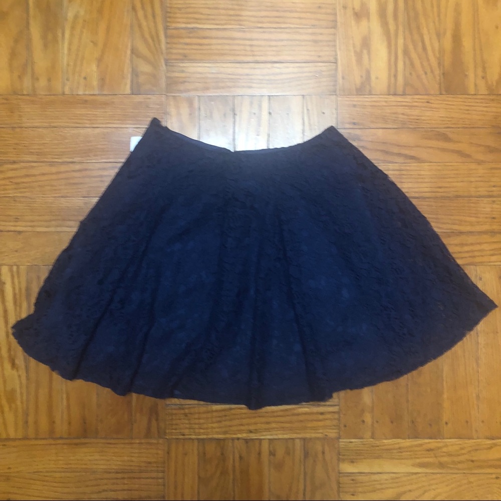 Navy Lace Mini Skirt